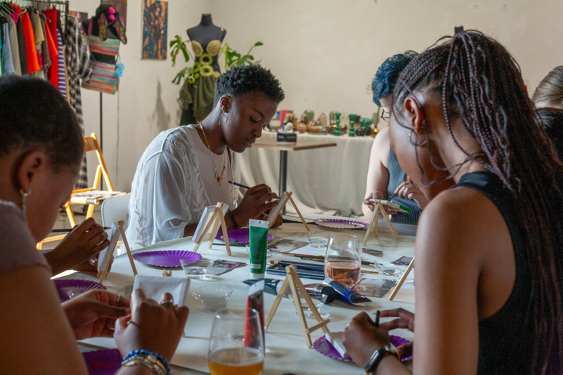 African youth doing arts